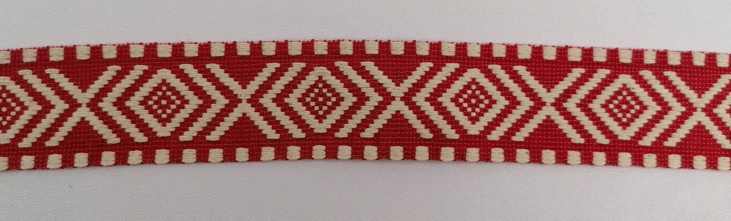 Jacquardborte 38mm &quot;rot-écru&quot;