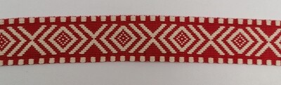 Jacquardborte 38mm &quot;rot-écru&quot;
