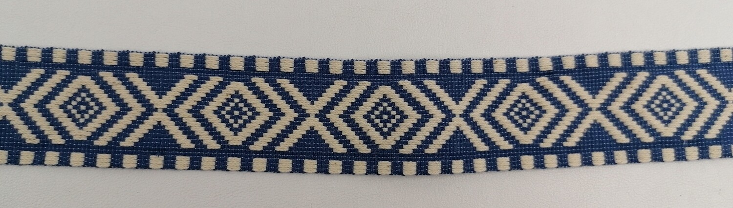 Jacquardborte 38mm &quot;blau-écru&quot;