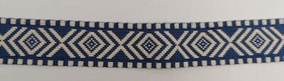 Jacquardborte 38mm &quot;blau-écru&quot;