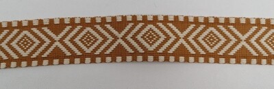 Jacquardborte 38mm &quot;camel-écru&quot;