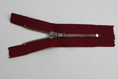Reissverschluss mit Metallkrampe &quot;bordeaux&quot;