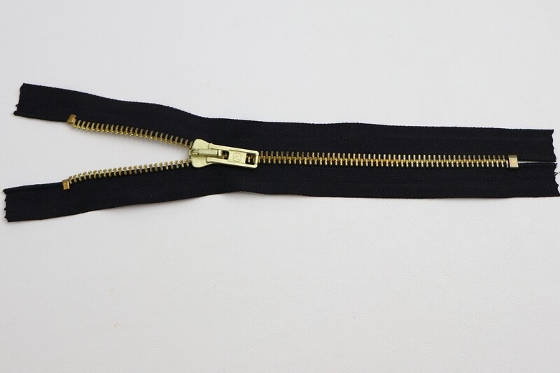 Reissverschluss mit Metallkrampe &quot;gold&quot;