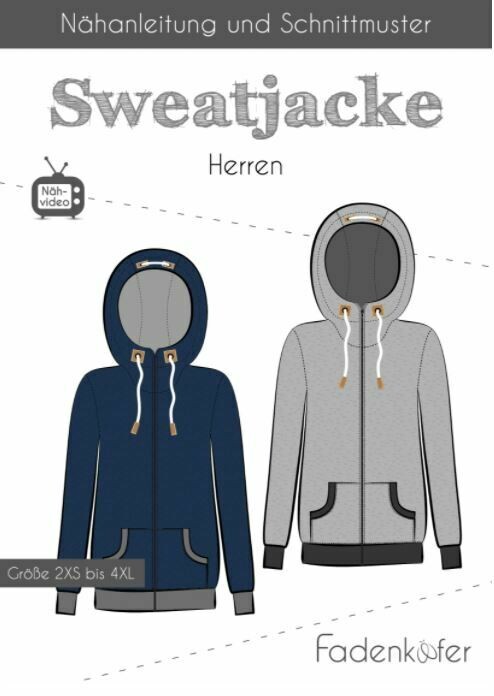 Schnittmuster Sweatjacke Herren