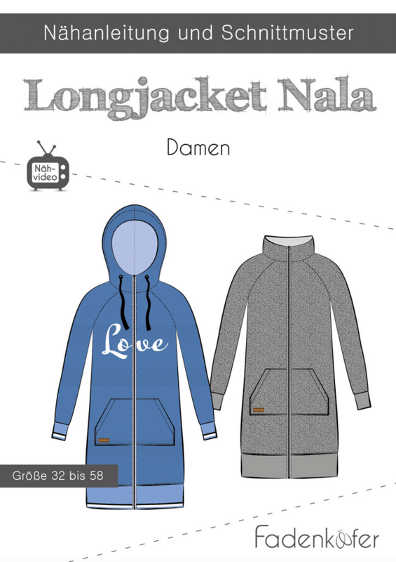 Schnittmuster Longjacke Nala Damen