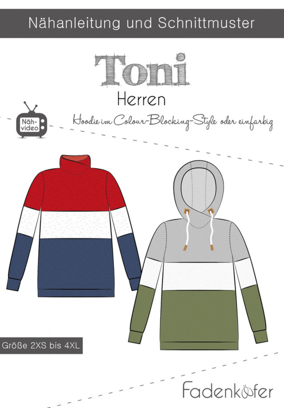 Schnittmuster Hoodie Toni Herren