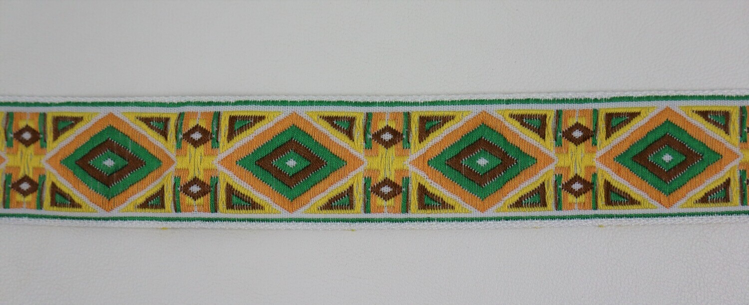 Jacquardborte 30mm &quot;grün-orange-gelb&quot;