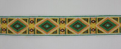 Jacquardborte 30mm &quot;grün-orange-gelb&quot;