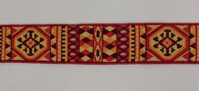 Jacquardborte 50mm &quot;gelb-rot&quot;
