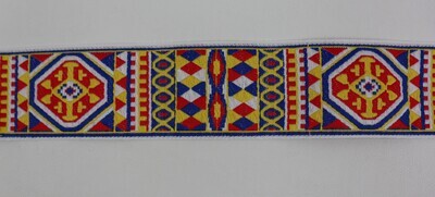 Jacquardborte 50mm &quot;blau-gelb&quot;