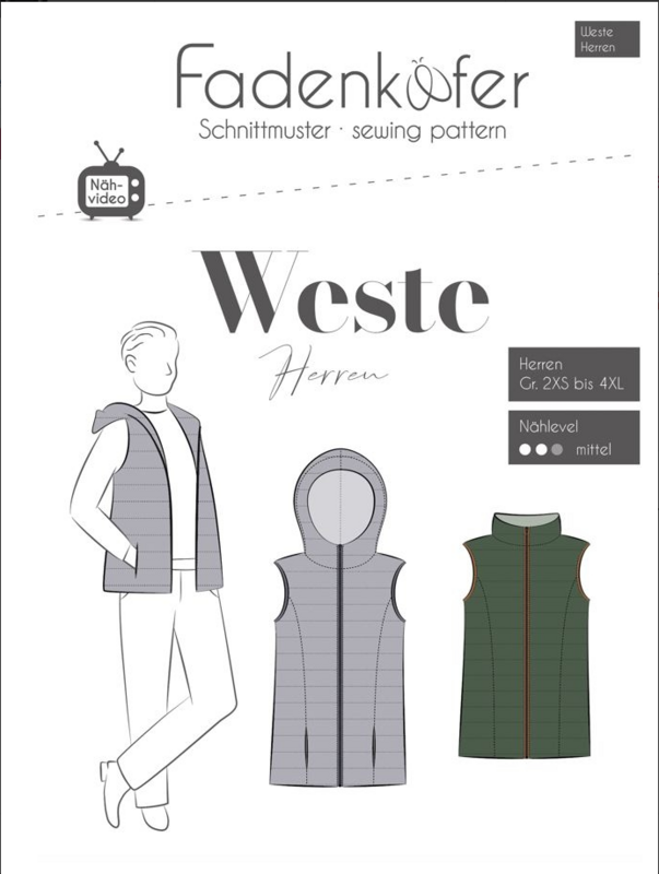 Schnittmuster Weste Herren