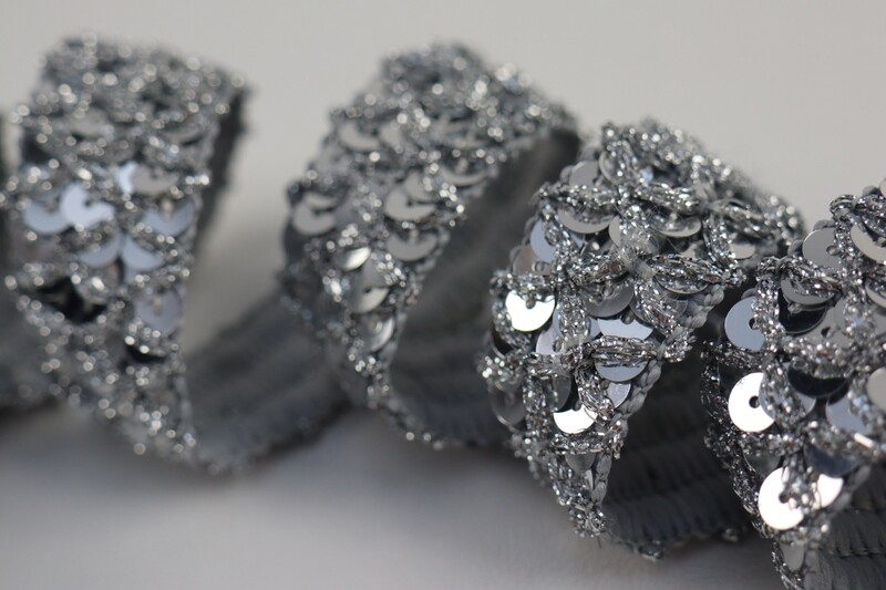 Paillettenborte &quot;silber&quot;