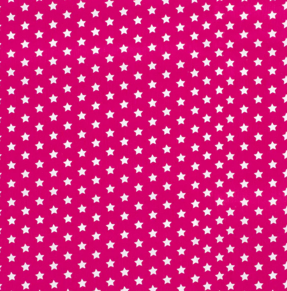 Popeline Sterne &quot;fuchsia&quot;
