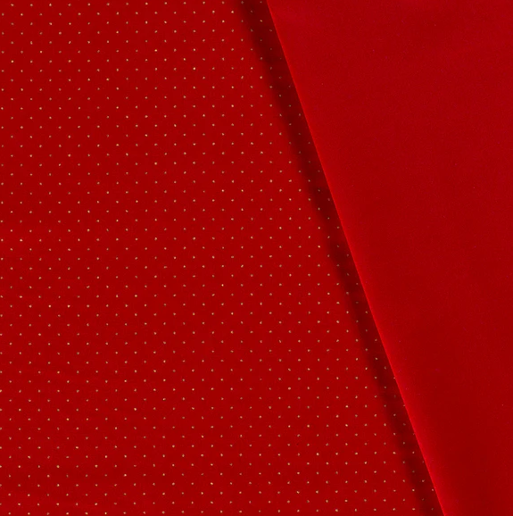 Popeline goldene Punkte &quot;rot&quot;