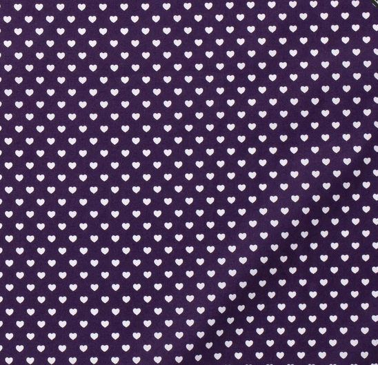 Popeline Herzen &quot;aubergine&quot;