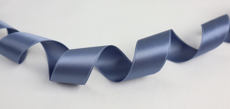 Band Satin Double Face &quot;dusty blue&quot;
