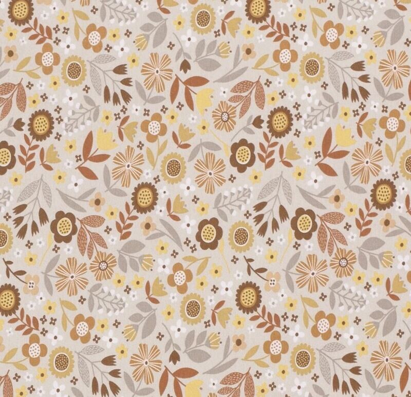 Jersey Blumen &quot;beige&quot;