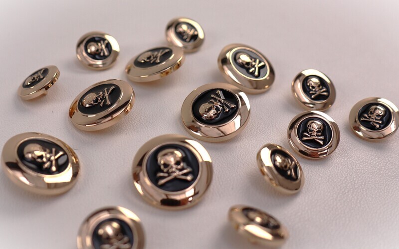 Knopf Totenkopf &quot;gold&quot;