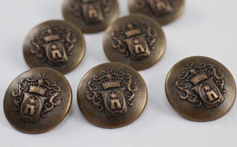 Knopf Wappen &quot;altmessing&quot;