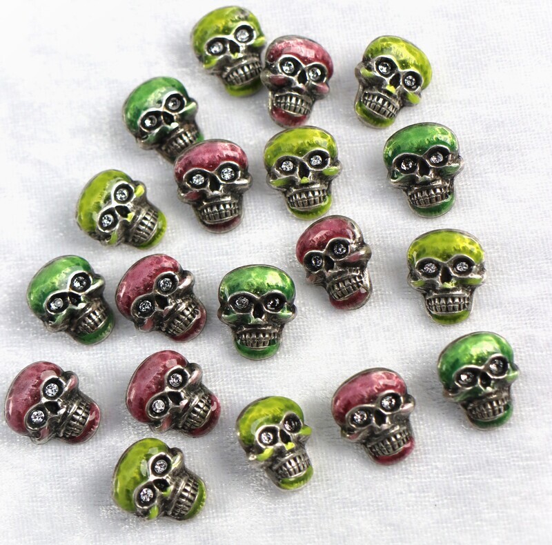 Knopf Totenkopf &quot;farbig&quot;