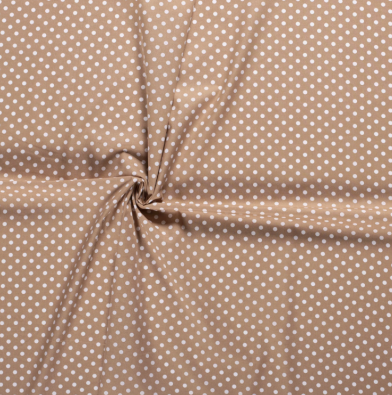 Popeline Punkte &quot;beige&quot;