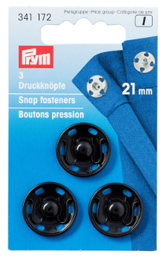 Prym Druckknöpfe zum Annähen 21mm &quot;schwarz&quot;