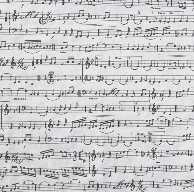 Baumwolle Musiknoten &quot;weiss&quot;