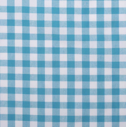 Popeline Karo &quot;aqua&quot;