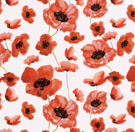 Popeline Mohn &quot;weiss&quot;