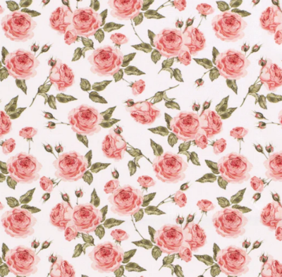 Popeline Rosen &quot;weiss&quot;