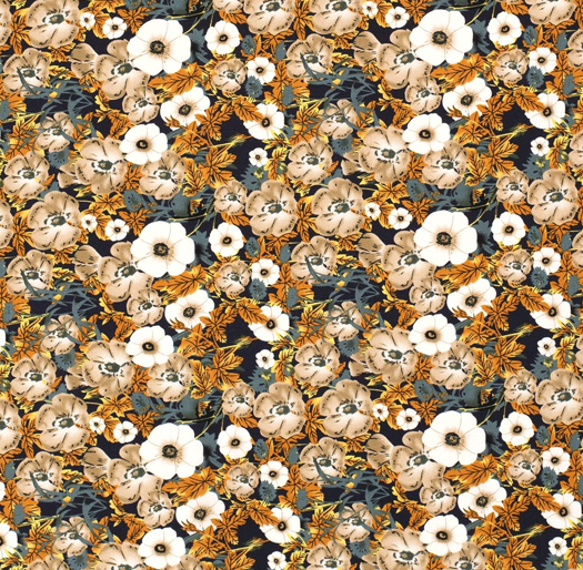 Viskose Blumen &quot;ocker&quot;