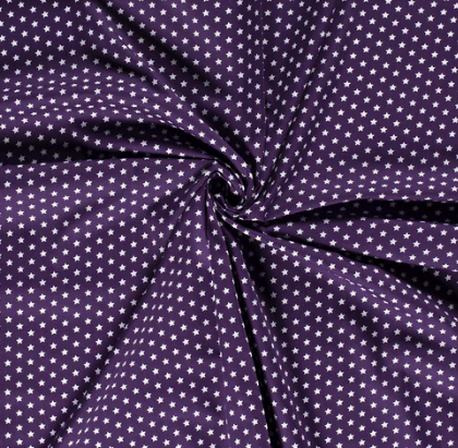 Popeline Sterne &quot;aubergine&quot;