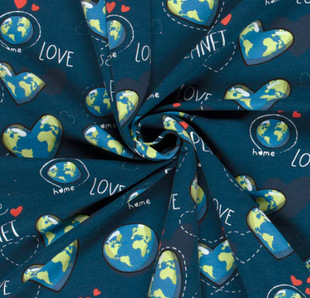 French Terry Planet &quot;blau&quot;