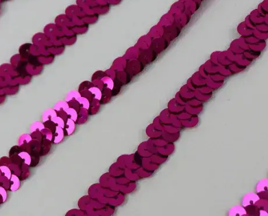 Paillettenborte elastisch &quot;pink&quot;