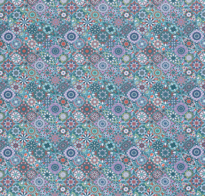 Popeline Mosaik &quot;petrol&quot;
