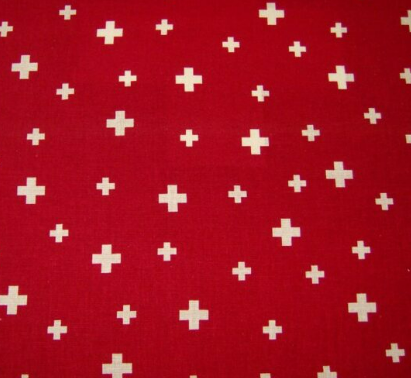 Baumwolle Schweizerkreuze &quot;rot&quot;