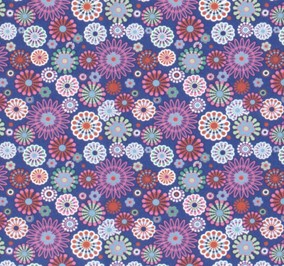 Popeline Blümchen &quot;blau&quot;