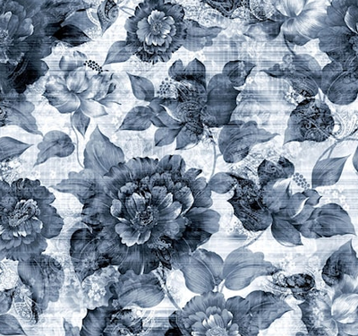 Jersey Blumen &quot;blau&quot;