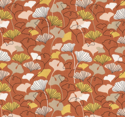 Viskose Popeline Ginkgo &quot;orange&quot;