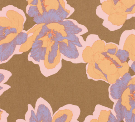 Viskose Borken Crepe Blumen &quot;taupe&quot;