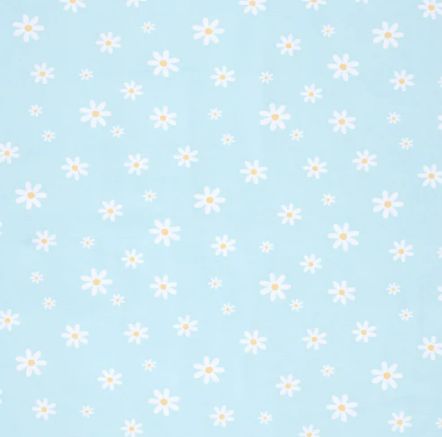 Jersey Blumen &quot;hellblau&quot;