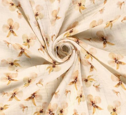 Musselin Blumen &quot;wollweiss&quot;