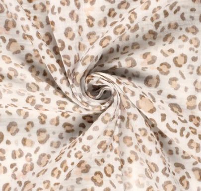 Musselin Leopard &quot;wollweiss&quot;