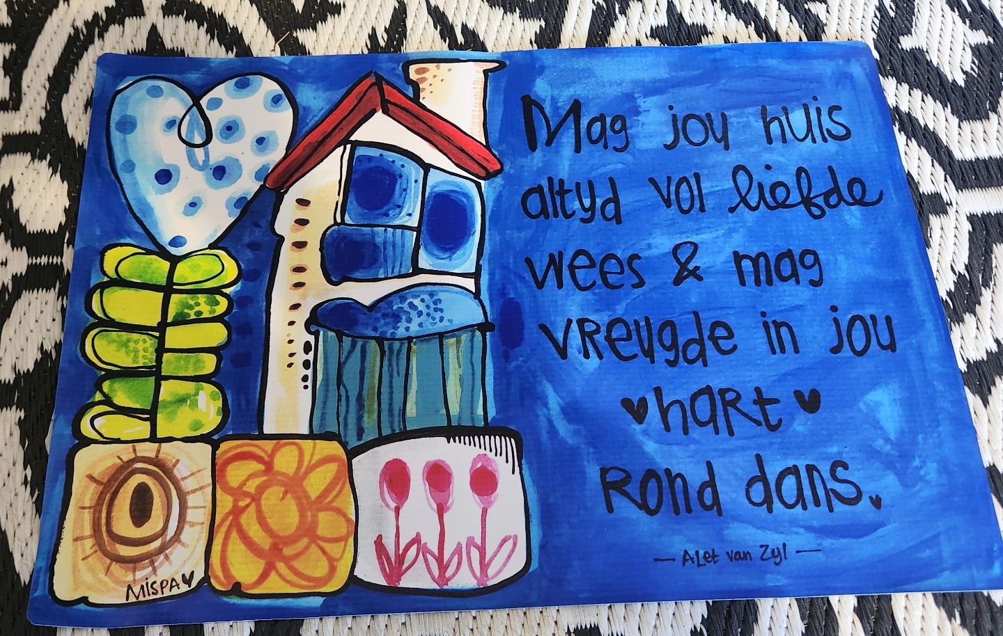 MAG JOU HUIS ALTYD VOL LIEFDE WEES EN MAG VREUGDE IN JOU HART RONDDANS - VINYL PLACEMAT