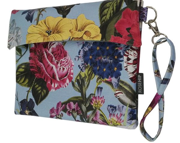 FLORAL CLUTCH BAG - BLUE