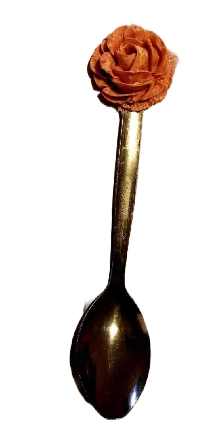 SUGAR SPOON WITH RESIN FLOWER