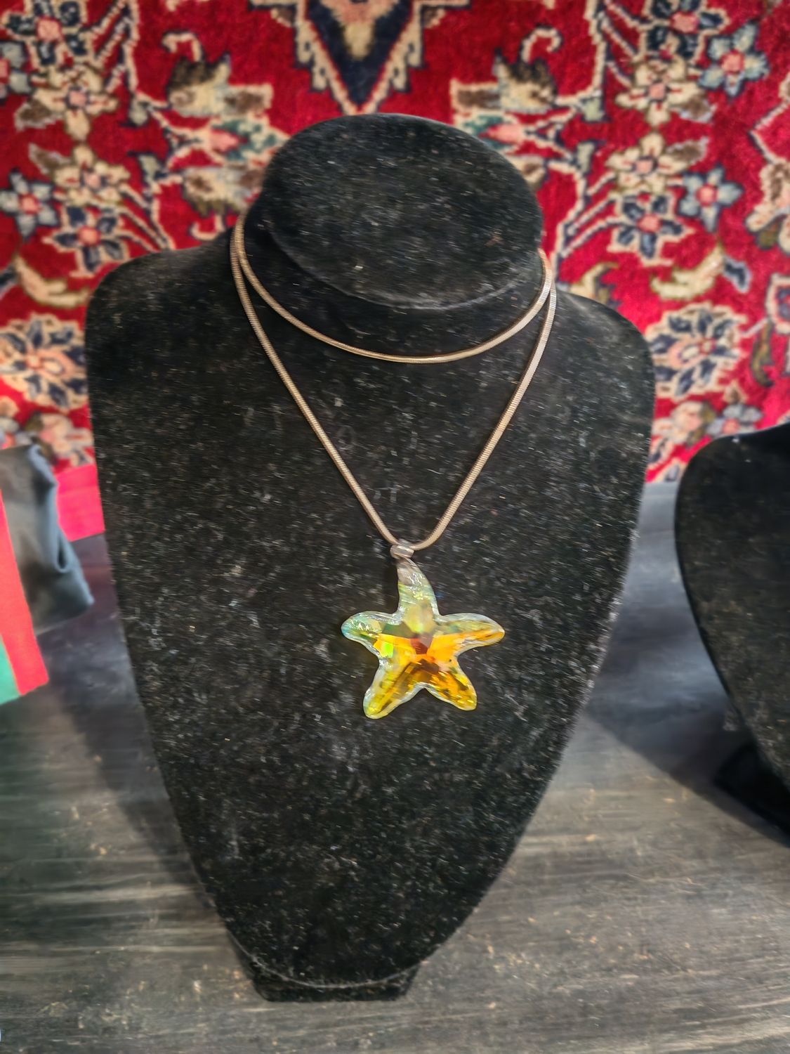 CRYSTAL PENDANT WITH STERLING SILVER CHAIN