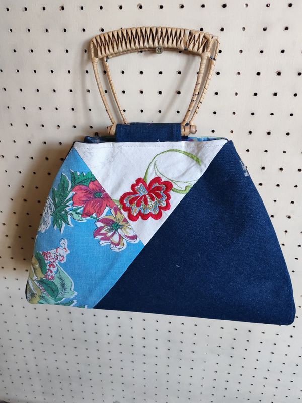 Vintage Bag with red flowers