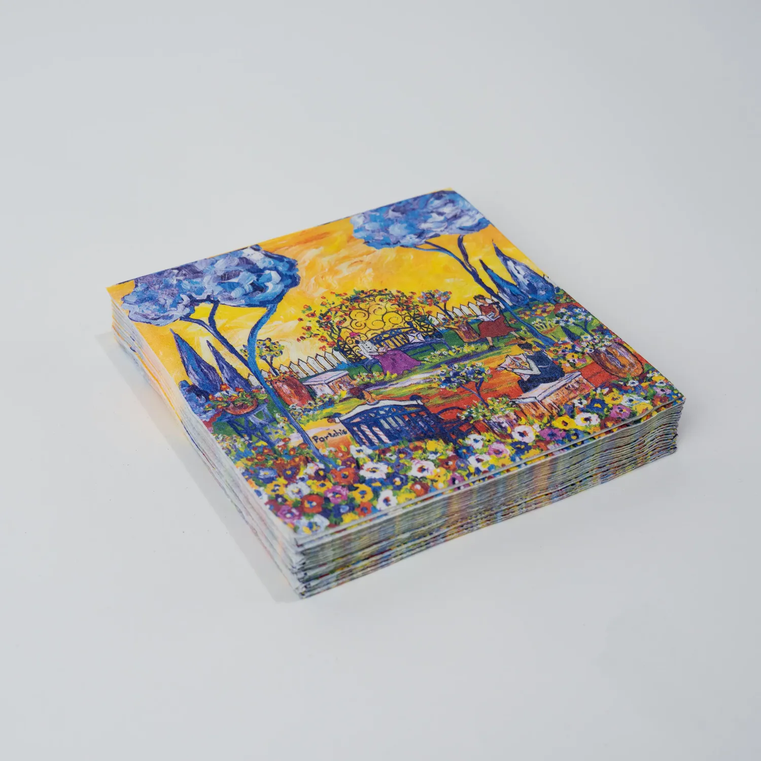 GIRL READING IN THE GARDEN PAPER NAPKINS