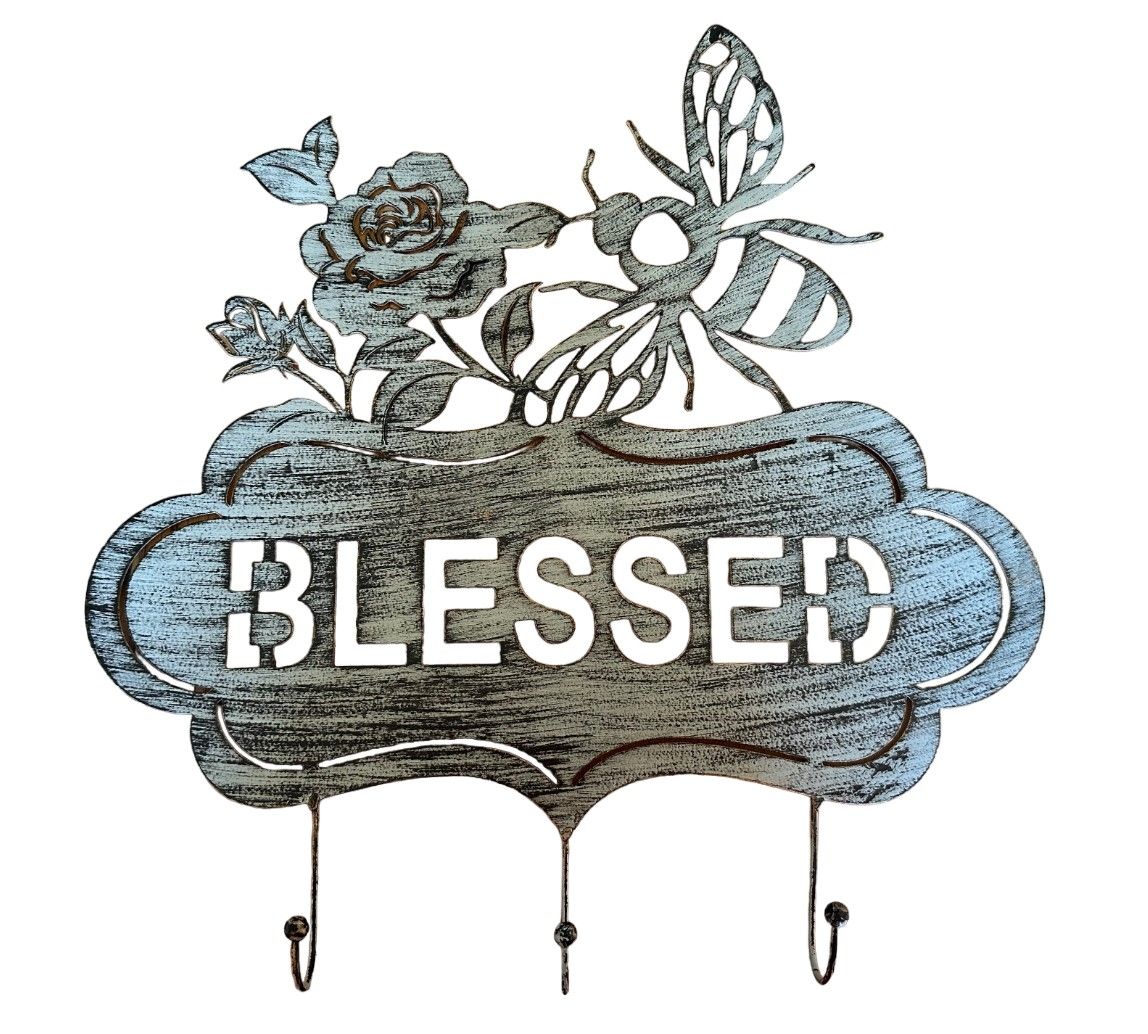 HOOK ; BLESSED -ANTIQUE GRAY